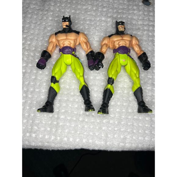 Lot of 2 Vintage 1998 Kenner Knight Force Ninjas Deluxe Fist Fury Batman 6.5" - Picture 1 of 6